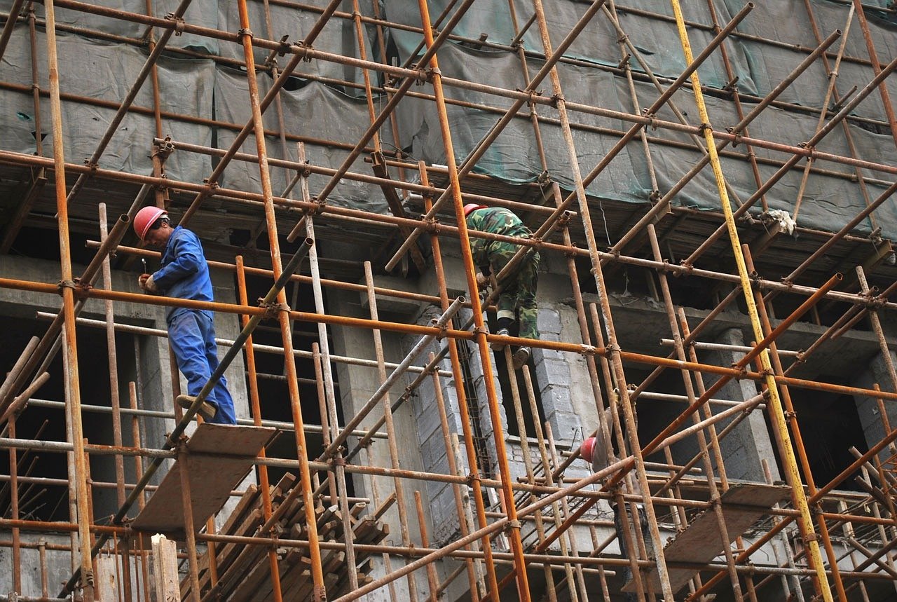 scaffold, scaffolding, construction